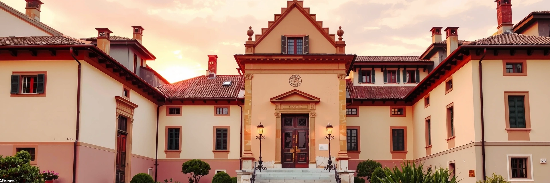 Elegante edificio storico italiano al tramonto